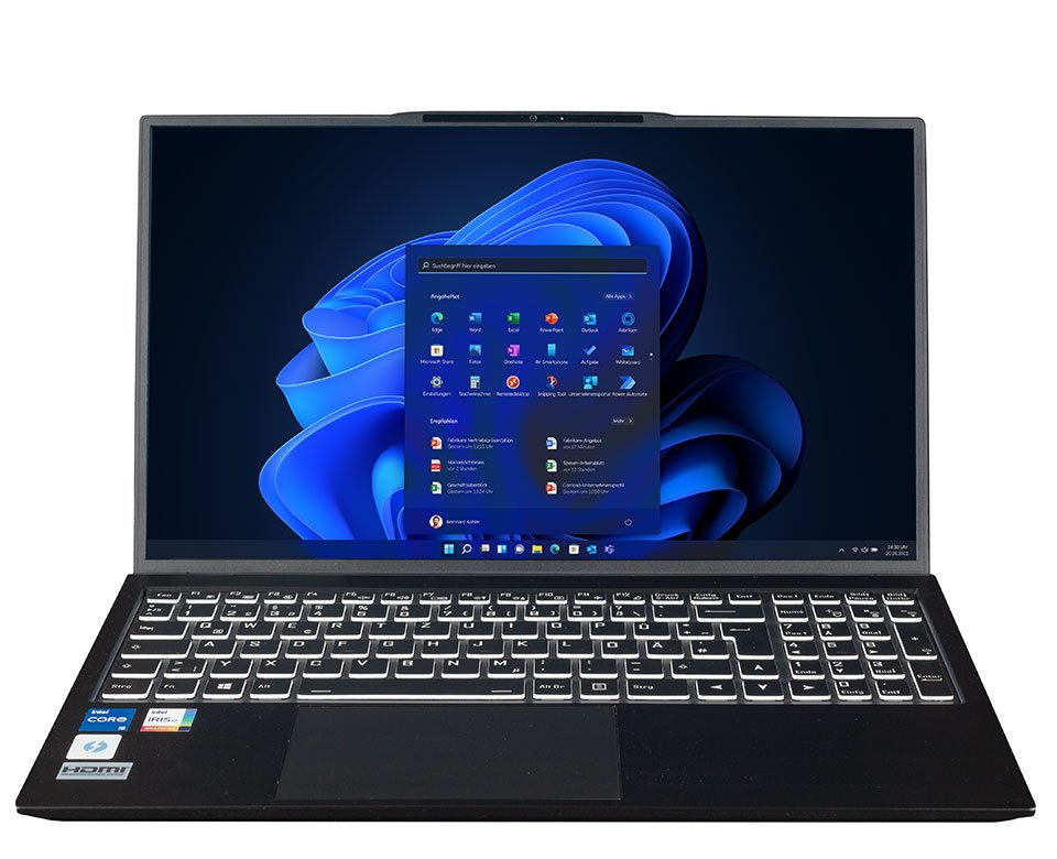 bluechip TRAVELline B15W58 15,6" Intel Core i7 16 GB RAM 1 TB SSD Black