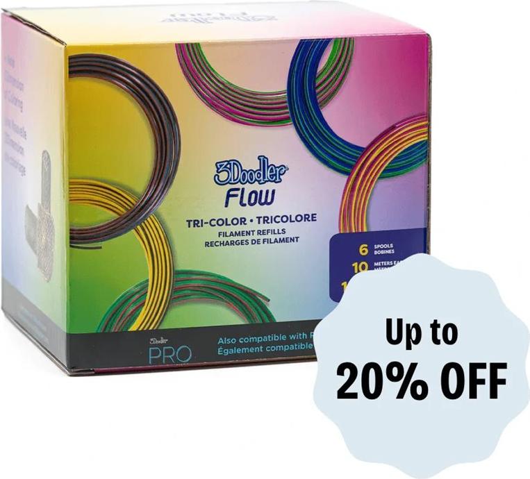 3Doodler FLOW Filament 20 Farben PLA Nachfüllpack