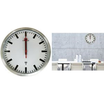 UNiLUX Wanduhr/Funkuhr STATION, Durchmesser: 350 mm, silber Bahnhofs-Stil, Stunden-/Minutenzeiger schwarz und eckig, - 1 Stück (400124567)