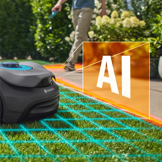Gardena smart SILENO sense 600 m² Mähroboter Kabellos mit Vision-KI Grau, Türkis