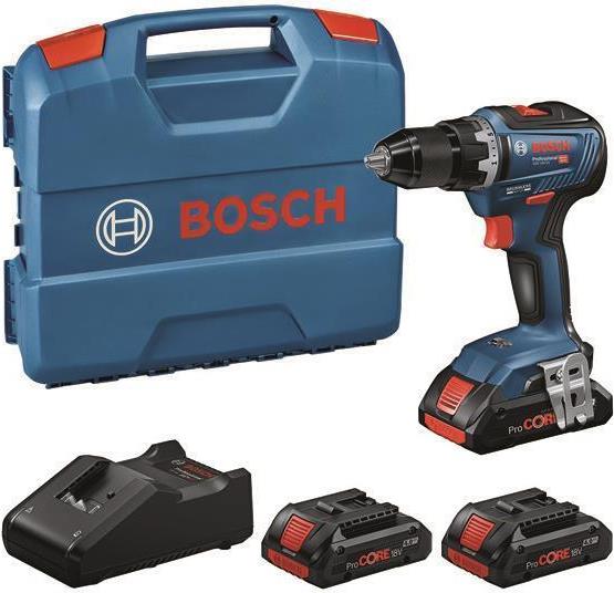 Bosch Akku-Bohrschrauber GSR 18V-55 Professional 18Volt blau/schwarz 3x Li-Ion Akku (0615A5002P)