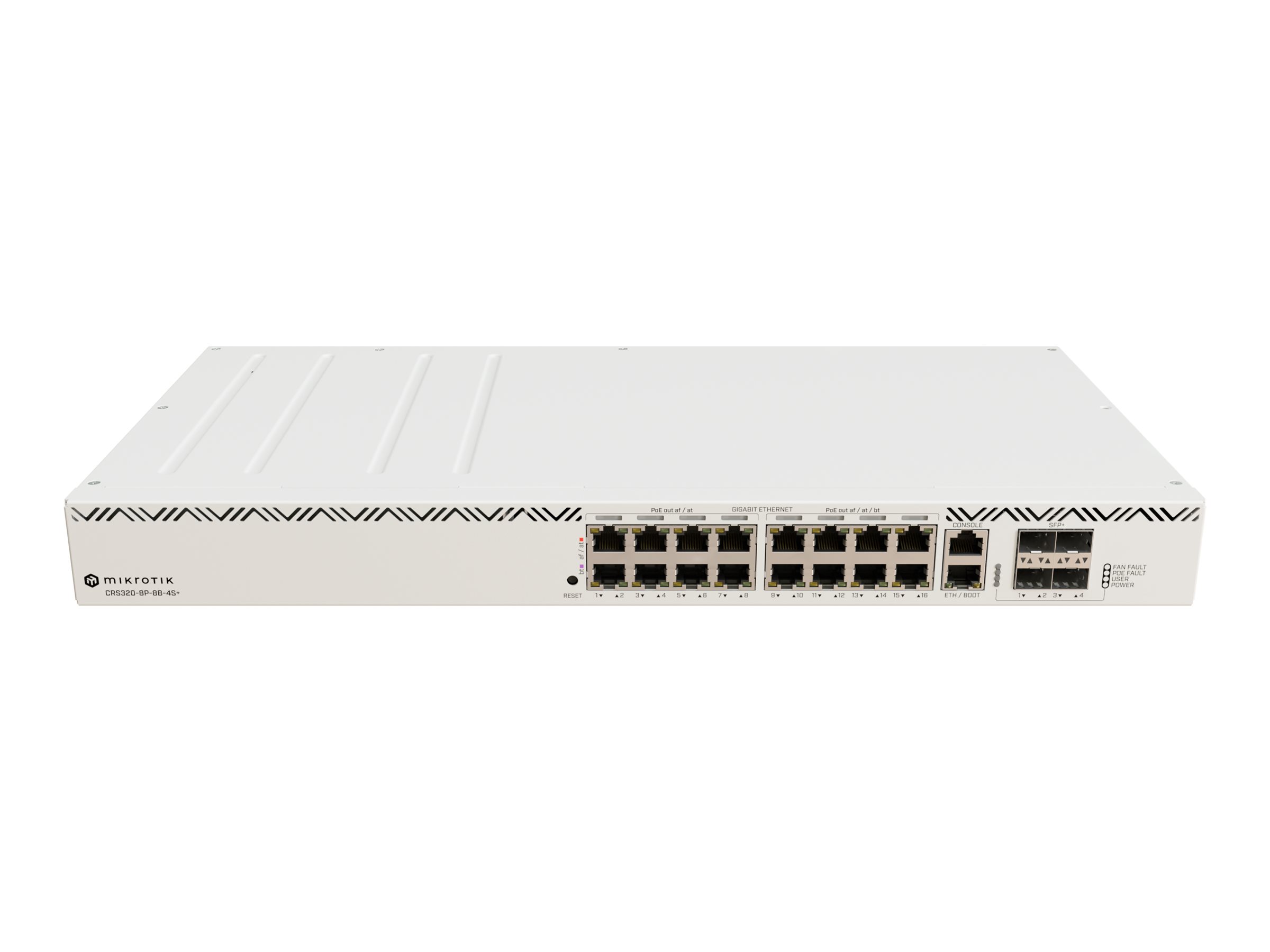 MikroTik CRS320-8P-8B-4S+RM PoE++ Smart Switch, 21 Ports (17x Gigabit + 4x 10G SFP+), Weiß