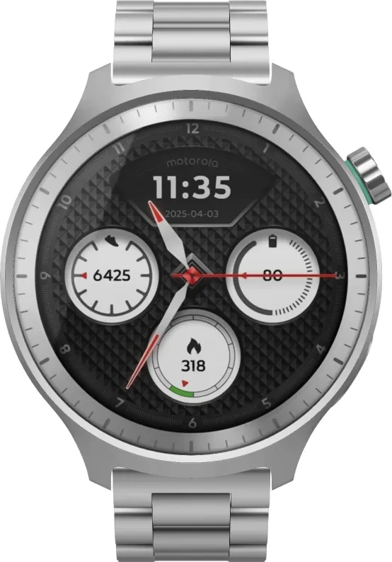 Motorola Moto Watch 1,43" OLED Smartwatch 47 mm Silber GPS Herbal Garden Band