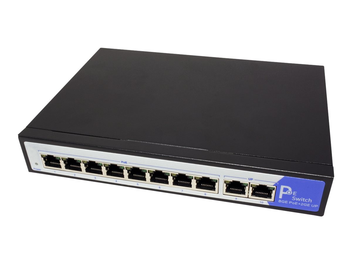 VALUE 21.99.1195 Gigabit Ethernet Switch 8x PoE + 2x Uplink RJ-45 Schwarz