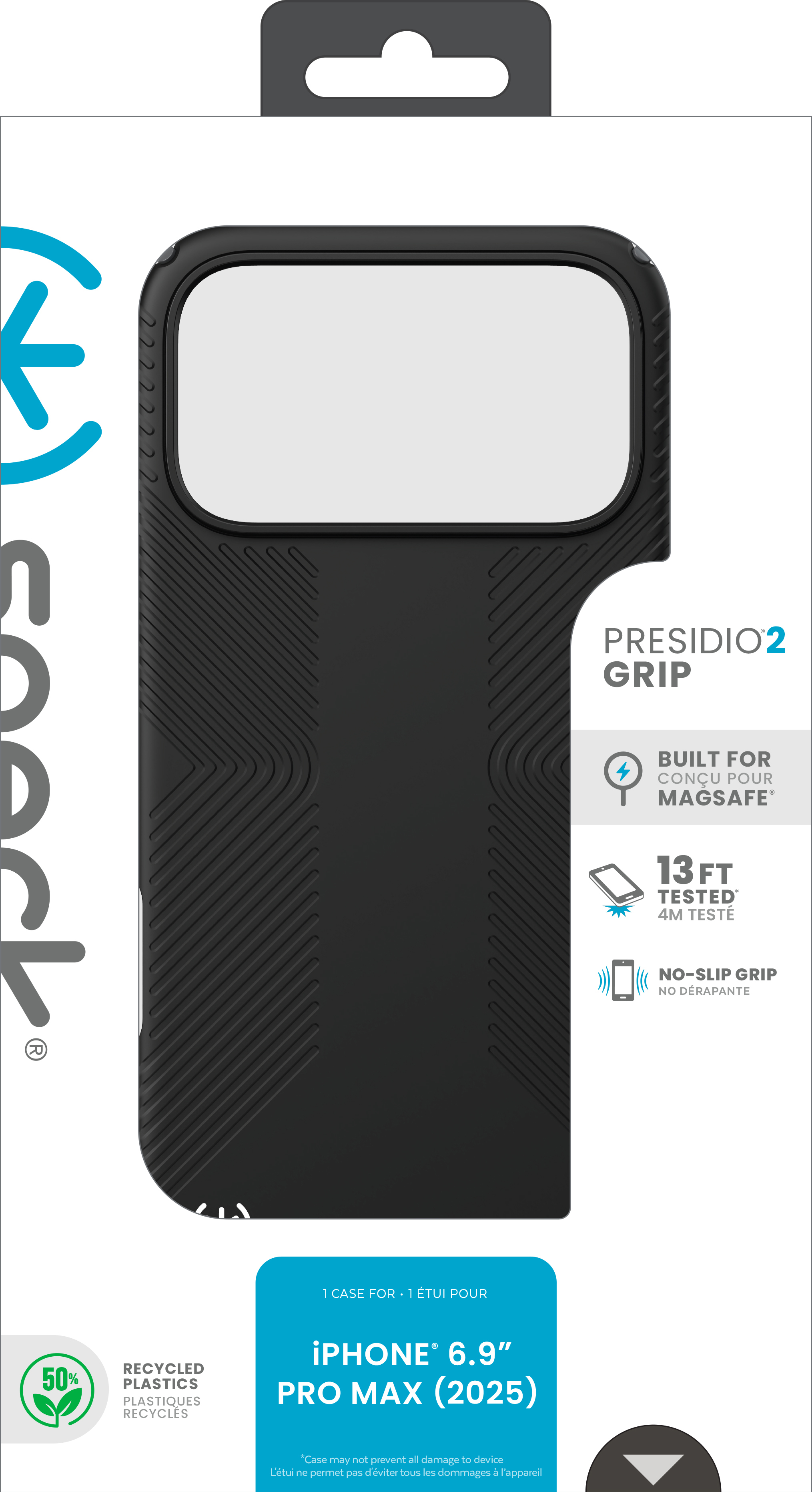 Speck Presidio2 Grip Handyhülle für iPhone 17 Pro Max 6,9" Schwarz/Grau/Weiß