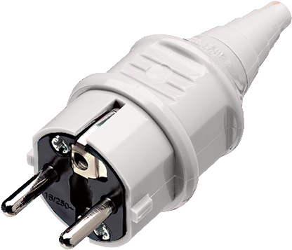 MENNEKES Elektrotechnik GmbH & Co. KG 10749 Elektrischer Netzstecker Typ F 2P+E Grau (10749)