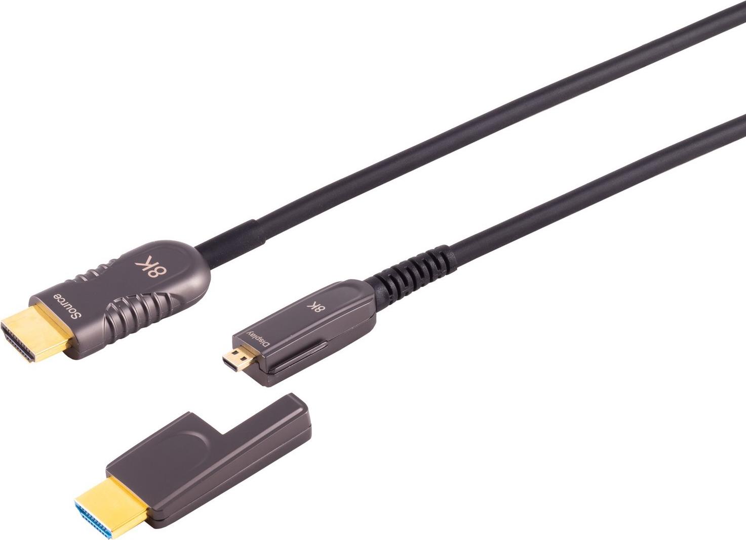 S/CONN maximum connectivity HDMI Anschlußkabel-Optisches HDMI Verlegekabel-Set, 10K, 50m (30-52505)