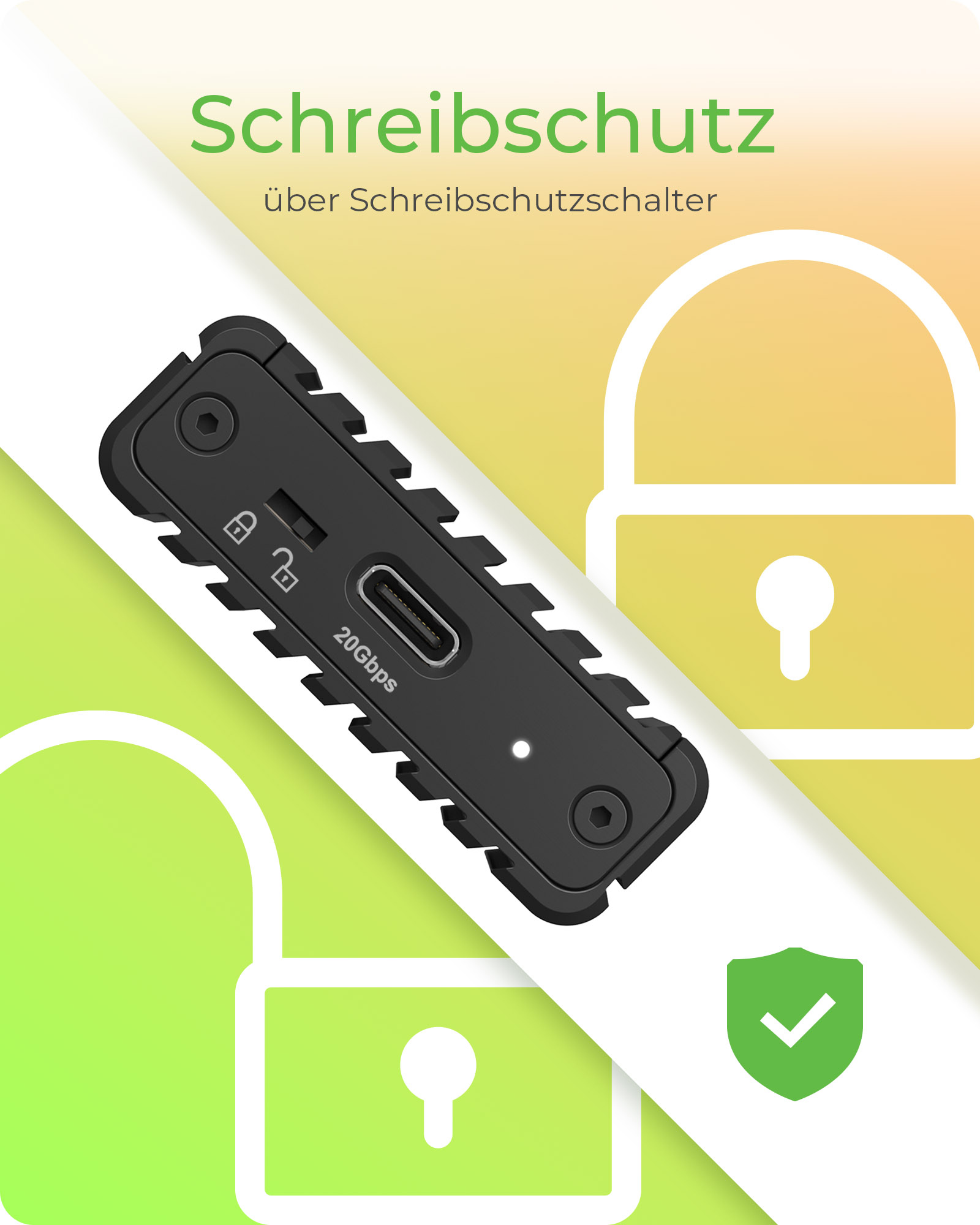 ICY BOX IB-1917M-C32a M.2 NVMe SSD-Gehäuse USB 3.2 Gen 2x2 Schwarz