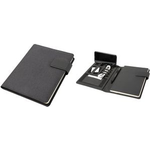 Alassio Schreibmappe RPET, mit Lasche, A5, recyceltes PET anthrazit, magnetische Verschlusslasche, flexible Multi - 1 Stück (46222)