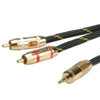 ROLINE GOLD Audio-Verbindungskabel 3,5mm Stereo - 2x Cinch, Stecker / Stecker 2 (11.09.4273)