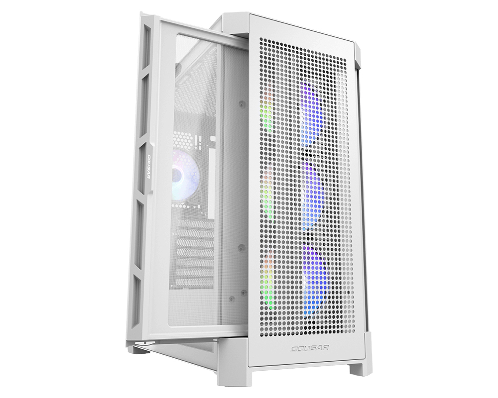 Cougar Duoface Pro RGB Gaming Midi Tower Gehäuse ATX EATX USB-C 3.2 Gen 2 Gehärtetes Glas Weiß