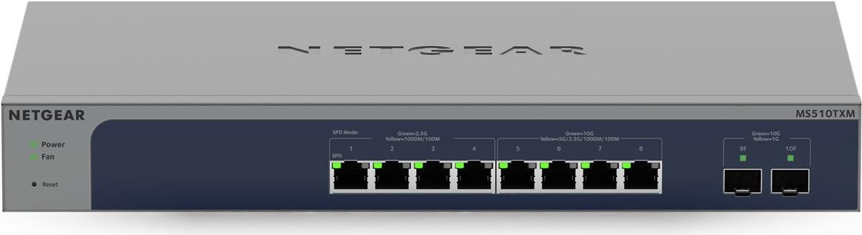 NETGEAR Smart MS510TXM Managed Switch 8 Ports Grau, Blau