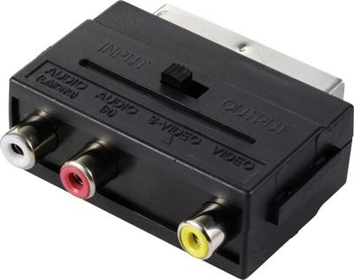 SpeaKa Professional SP-13442696 SCART Adapter[3x Klinke - 1x SCART-Kupplung] Schwarz (SP-13442696)