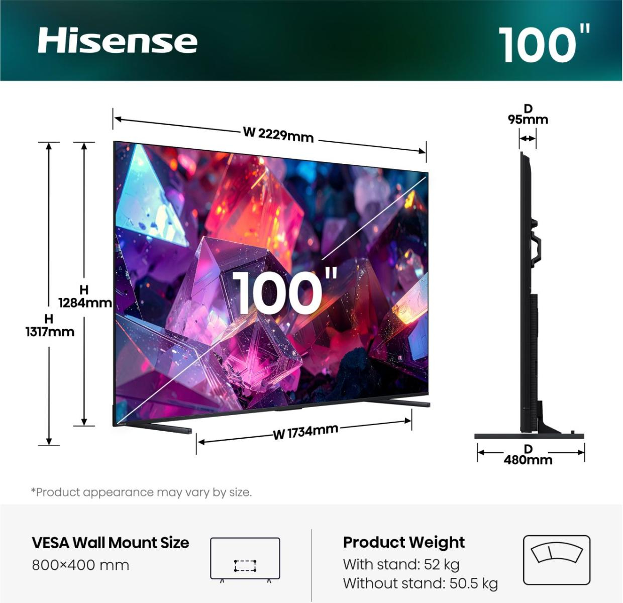Hisense 100Q7S Pro QLED 4K 100" 144 Hz Schwarz