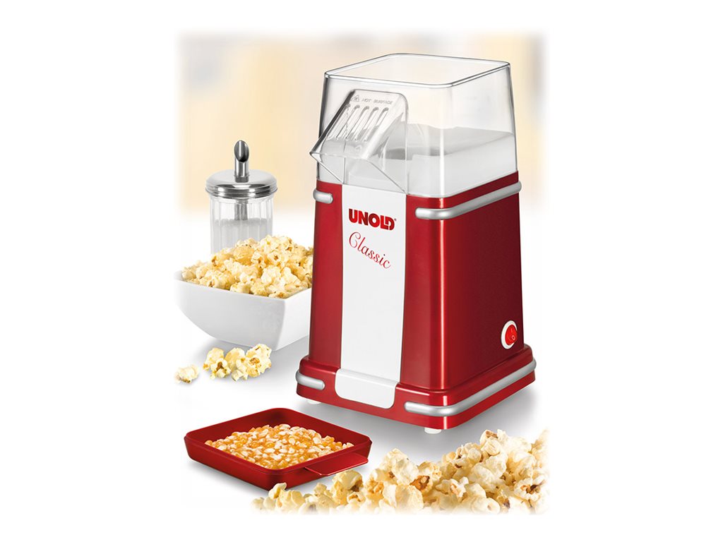 UNOLD 48525 Popcornmaker 900 W Metallic-Rot/Silber/Weiß
