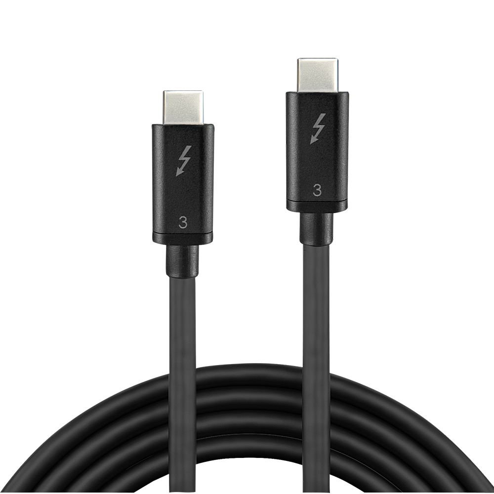 Lindy Thunderbolt-Kabel 41555 50 cm Schwarz
