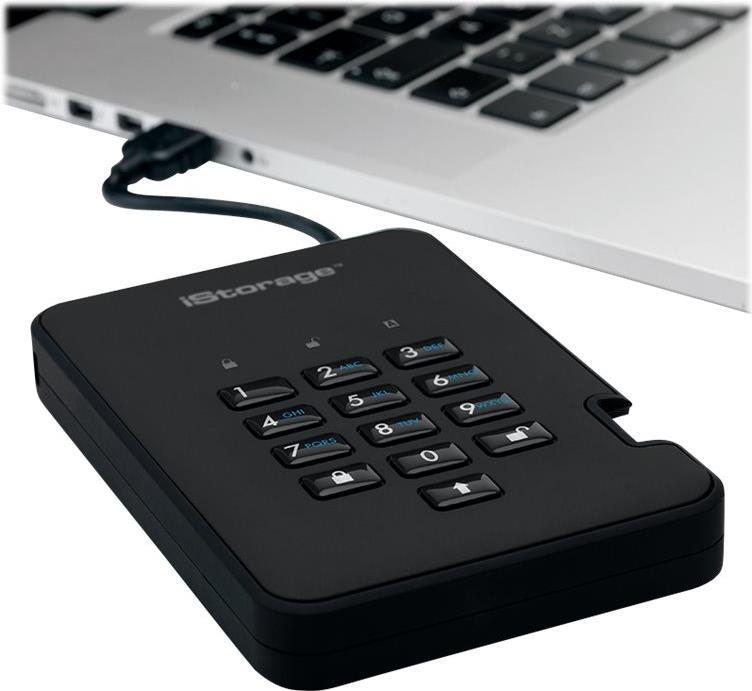 iStorage diskAshur² 4 TB 2,5" HDD USB 3.1 Gen 1 Phantomschwarz