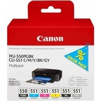 Canon PGI-550/CLI-551 PGBK/C/M/Y/BK/GY Multi Pack (6496B005)