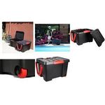 EDA Aufbewahrungsbox STOCK'R, 120 Liter, schwarz robust, stapel- und nestbar, schließbar, inkl. Deckel - 1 Stück (010175)