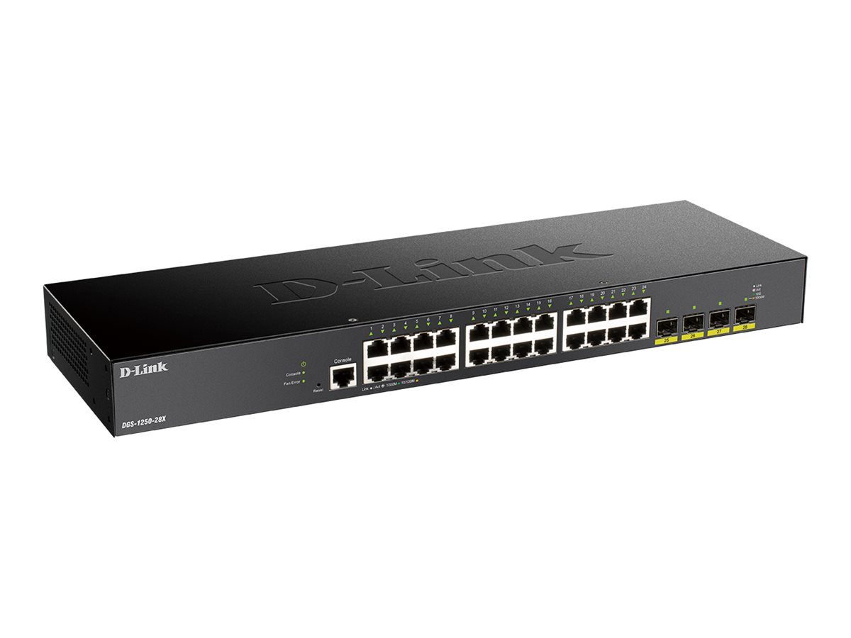 D-Link DGS 1250-28X Managed Switch 28-Port 4x 10G Schwarz