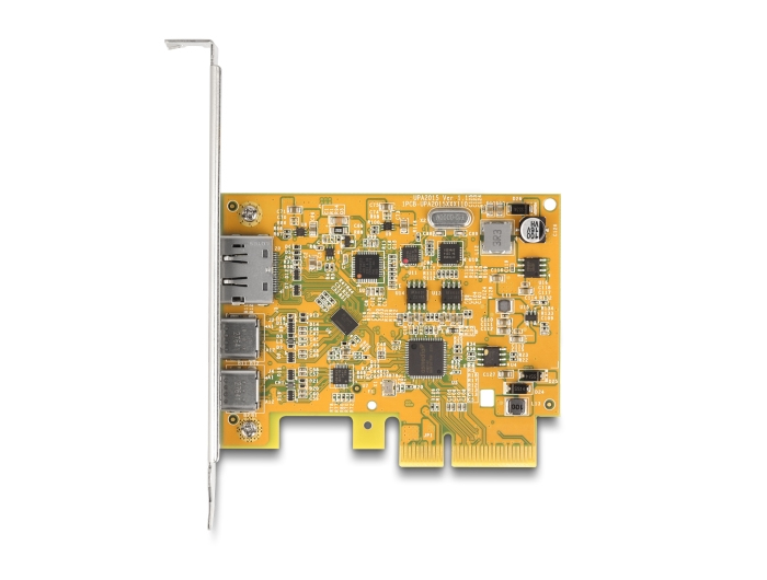 Delock USB-Adapter PCIe 3.0 x4 mit 2x USB 3.2 Gen 2 USB-C und DisplayPort Low-Profile