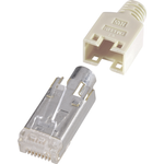renkforce RJ45-Steckverbinder, geschirmt CAT5e Stecker, gerade Pole: 8P8C H9540.1-10 Beige H9540.1-10 10 St. (H9540.1-10)