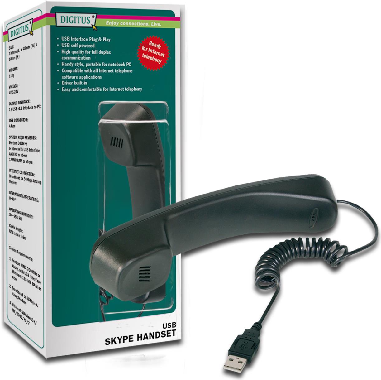 DIGITUS SKYPE USB Telefonhörer DA-70772 - IP-Handset (DA-70772)