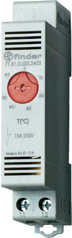 Finder Schaltschrank Vari-Thermostat, Serie 7T.81 7T.81.0.000.2403 (Heizung) +0 - +60 °C 10 A (7T.81.0.000.2403)