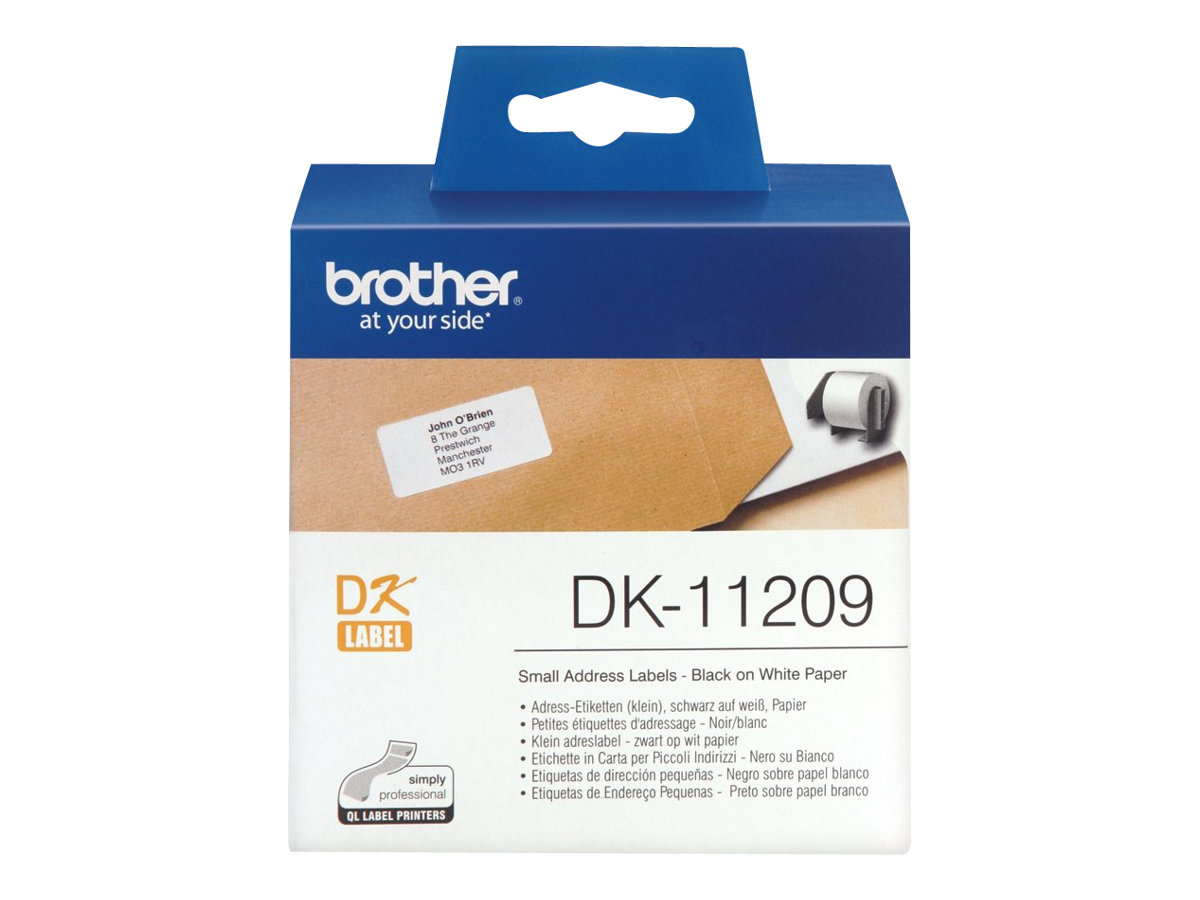Brother DK-11209 Adressetiketten 29 x 62 mm Schwarz auf Weiß