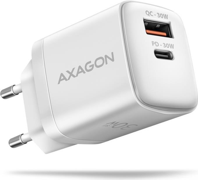 AXAGON ACU-PQ30W Ladegerät QC3.0,4.0/AFC/FCP/PPS/Apple + PD USB-C, 30W - weiß (ACU-PQ30W)