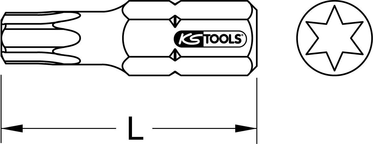 KS TOOLS 1/4\" TORSIONpower Bit Torx, 25mm, T6 (918.4541)