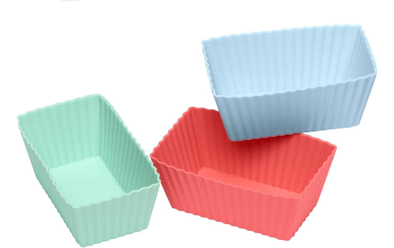 Lurch 12er-Set Mini-Kastenform Silikon 8,2 x 4,4 cm Mehrfarbig