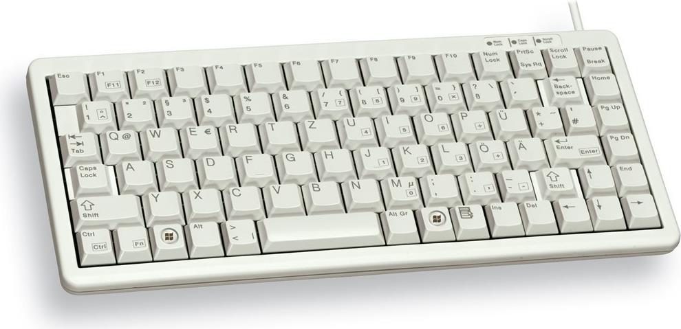 CHERRY Compact-Keyboard G84-4100 - Mechanische Tastatur - USB - 86 Tasten Hellgrau