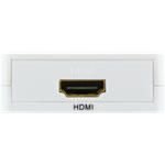 Schwaiger HDMRCA01 513. Maximale Video-Auflösung: 1920 x 1080 Pixel, Unterstützte Video-Modi: 720p,1080p, Analoges Signalformatsystem: NTSC 3.58,NTSC 4.43,PAL,PAL M,PAL N,SECAM. Umwandlertyp: Scaler-Videokonverter, Maximale Auflösung: 1920 x 1080 Pixel, Produktfarbe: Weiß. Hostschnittstelle: 3 x RCA, Ausgangsschnittstelle: HDMI. Arbeitsspannung: 5 V, Operatierender Strom: 1 A. Breite: 66 mm, Tiefe: 55 mm, Höhe: 20 mm (HDMRCA01513)