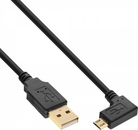 INLINE USB-Kabel USB (M) zu Micro-USB Typ B (M) gewinkelt (31705T)