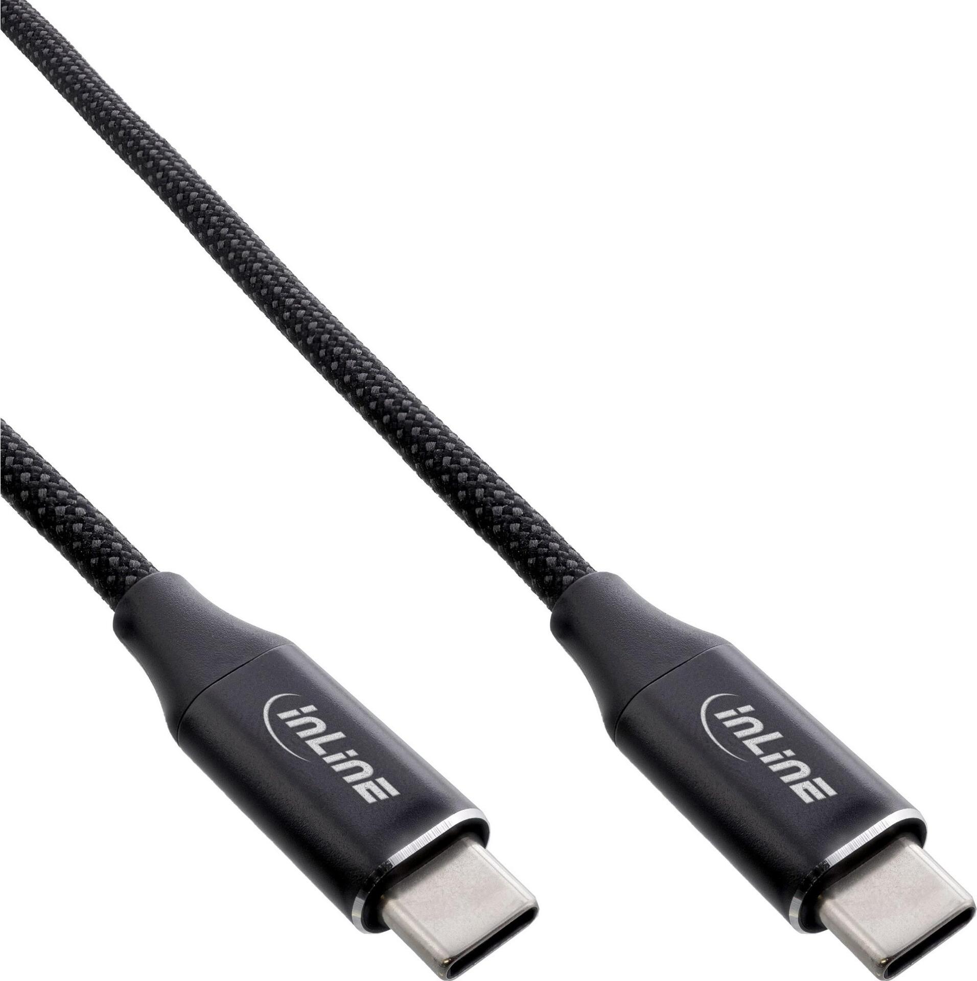 INLINE Magnetic USB-C Kabel, USB-C Stecker/Stecker, 100W, schwarz, 2m