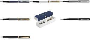 WATERMAN Füllhalter Allure Impression, Edelstahl G.C. Federbreite: M, Gehäuse aus Edelstahl, goldfarbene Zierteile - 1 Stück (2225494)