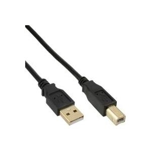 InLine USB 2.0 Kabel, A an B, vergoldet - black, 10m (34550S)