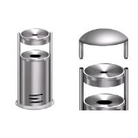 kerkmann Sicherheits-Standascher tec-art, rund, silber für Innen- & Außenbereich, aus rostfreiem Edelstahl, Ober- & - 1 Stück (6291)