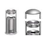 kerkmann Sicherheits-Standascher tec-art, rund, silber für Innen- & Außenbereich, aus rostfreiem Edelstahl, Ober- & - 1 Stück (6291)