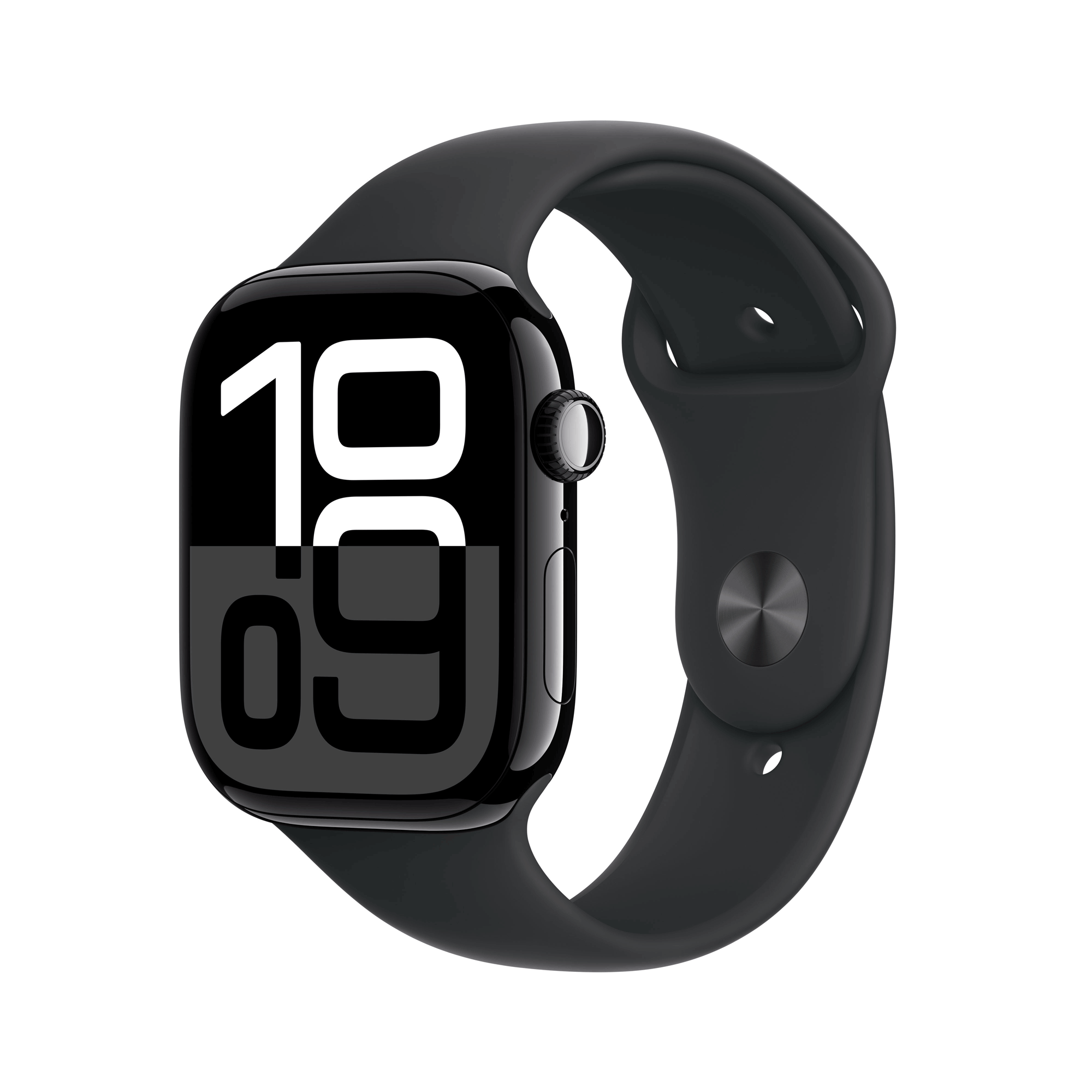 Apple Watch Series 10 GPS + Cellular 46mm Jet Black Aluminium Case mit Black Sport Band - S/M (MWY33QF/A)