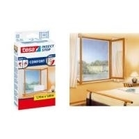 tesa Fliegengitter COMFORT für Fenster, 1 m x 1 m, anthrazit waschbar bis 30 Grad, UV-beständig (55667-00021-00)