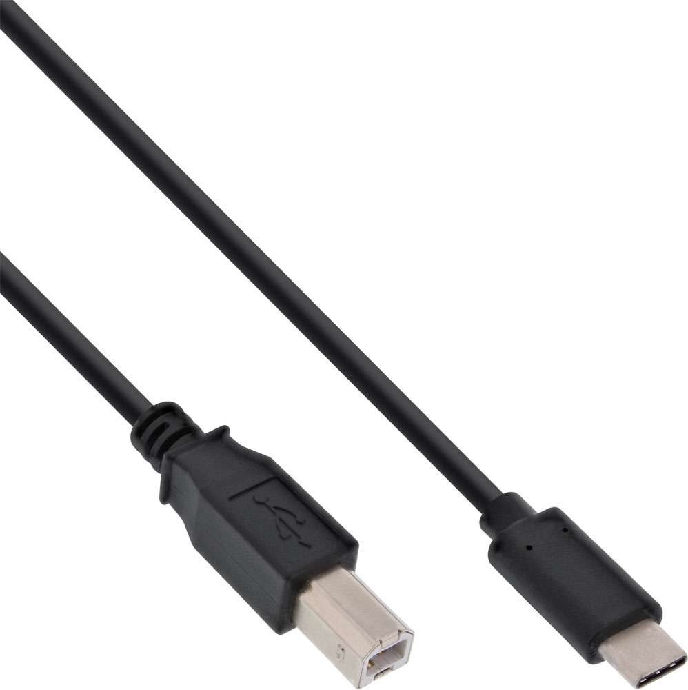 INLINE ® USB 2.0 Kabel, Typ C Stecker an B Stecker, schwarz, 2m