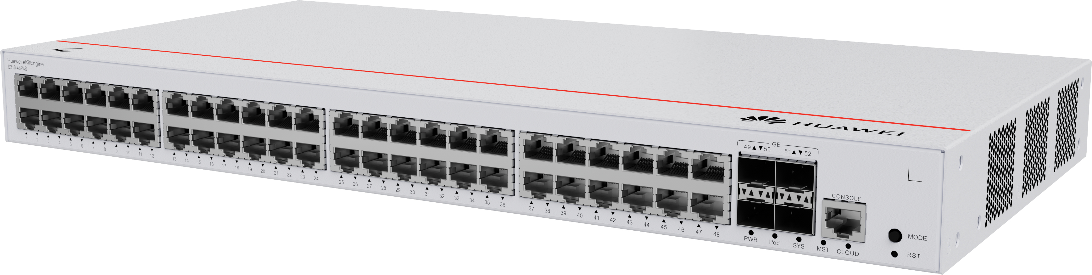 Huawei eKitEngine S310 Series S310-48P4S Managed Gigabit Switch 52 Ports PoE+ Grau