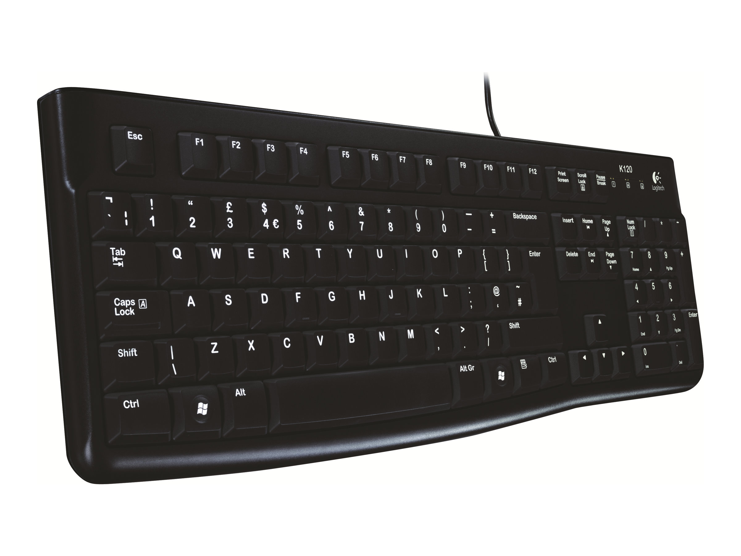 Logitech K120 Kabelgebundene Tastatur USB US-International Schwarz