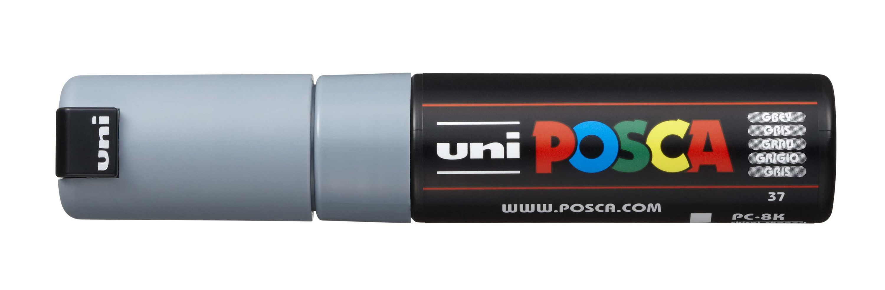uni-ball POSCA PC-8K Künstlermarker Meißelspitze 8 mm Grau