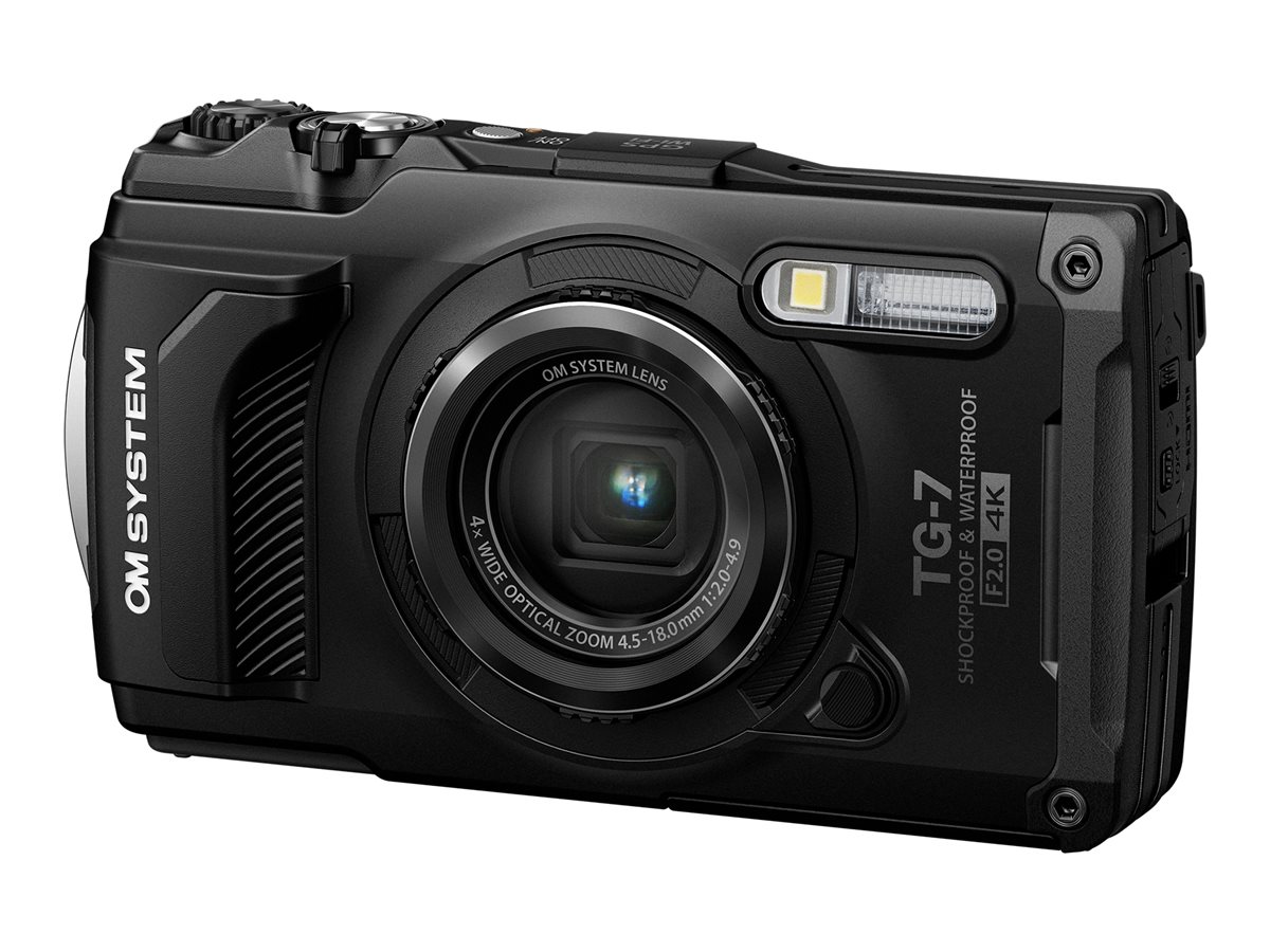 OM System Tough TG-7 Kompaktkamera 12 MP 4K 15 m wasserdicht Schwarz
