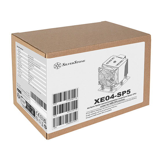 SilverStone SST-XE04-SP5B 4U Tower-CPU-Kühler für Sockel SP5, PWM, Schwarz