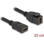 Delock Keystone Modul Kabel HDMI Buchse zu 8K 60 Hz 20 cm schwarz (90685)