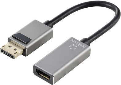 Renkforce RF-5246622 DisplayPort Adapter [1x DisplayPort Stecker - 1x HDMI-Buchse] Schwarz Aluminium-Stecker 0.15 m (RF-5246622)